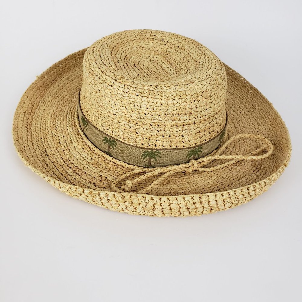 Vintage Scala Collection Natural Fiber Straw Hat